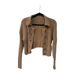 Women's Brown Button-Up Cardigan